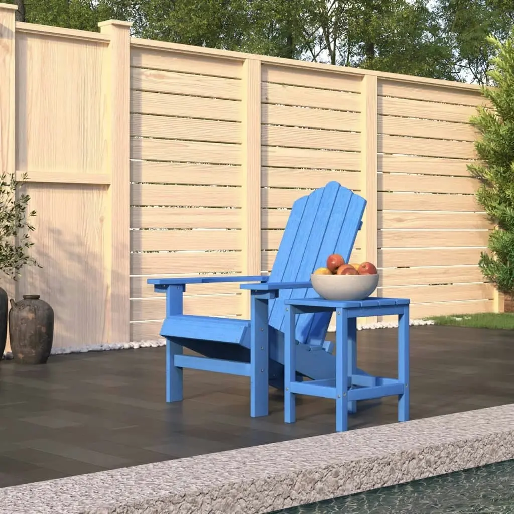 Garden Adirondack Chair with Table HDPE Aqua Blue 3095703