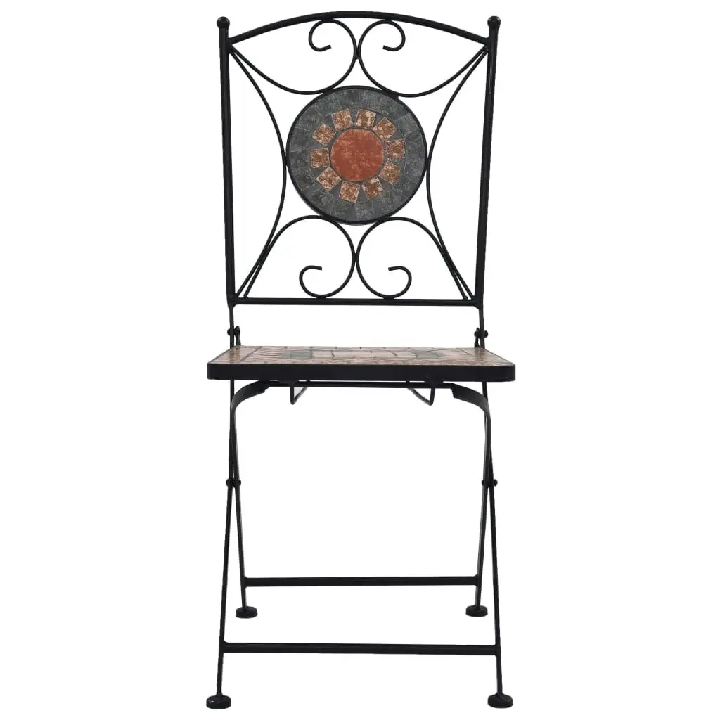 Mosaic Bistro Chairs 2 pcs Orange/Grey 46718