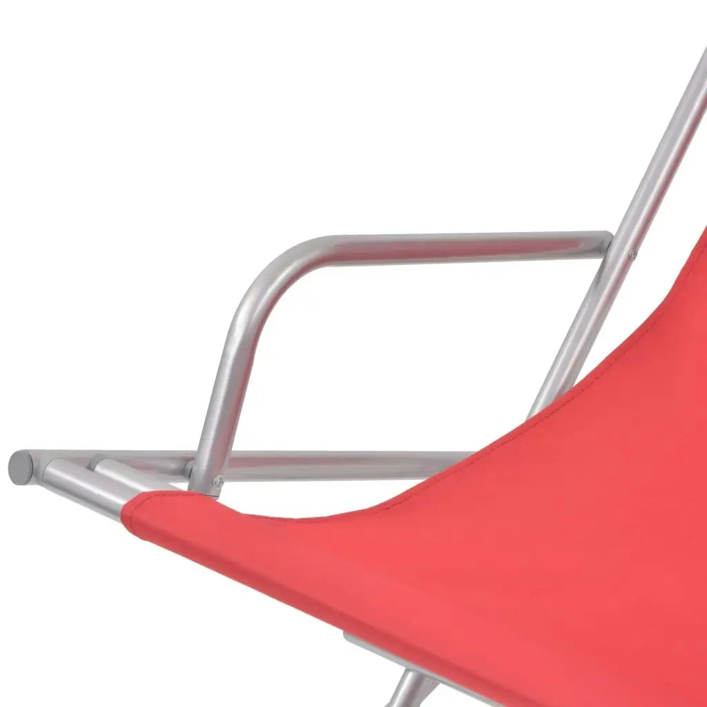 Reclining Deck Chairs 2 pcs Steel Red 42937