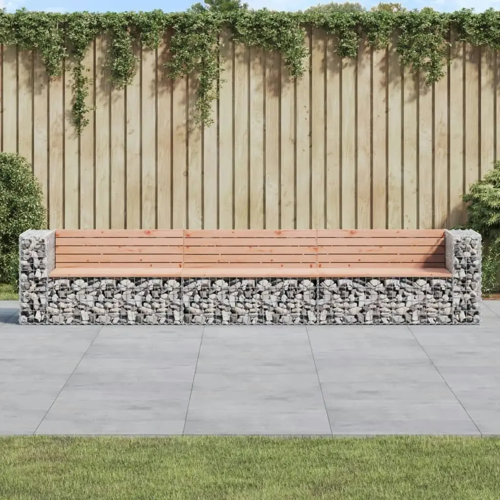 Garden Bench Gabion Design 347x71x65.5 cm Solid Wood Douglas 3196255