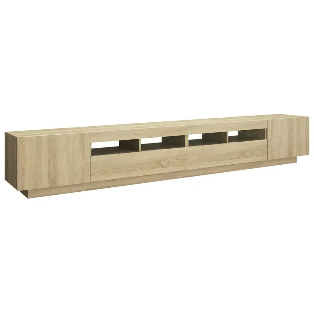 TV Cabinet with LED Lights Sonoma Oak 260x35x40 cm 3081918