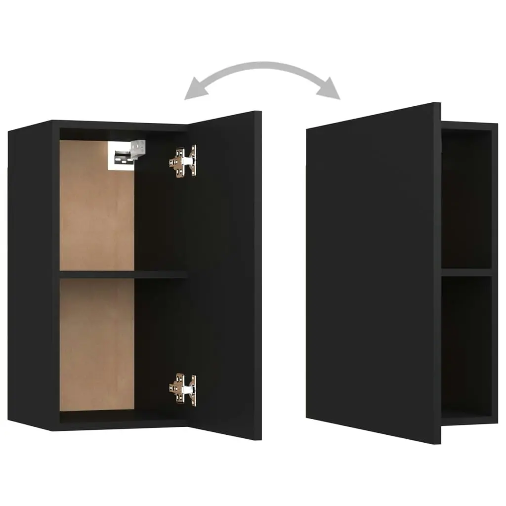 TV Cabinets 2 pcs Black 30.5x30x60 cm Engineered Wood 803329