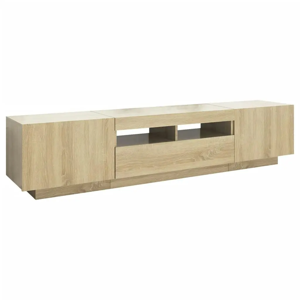 TV Cabinet with LED Lights Sonoma Oak 180x35x40 cm 3081900