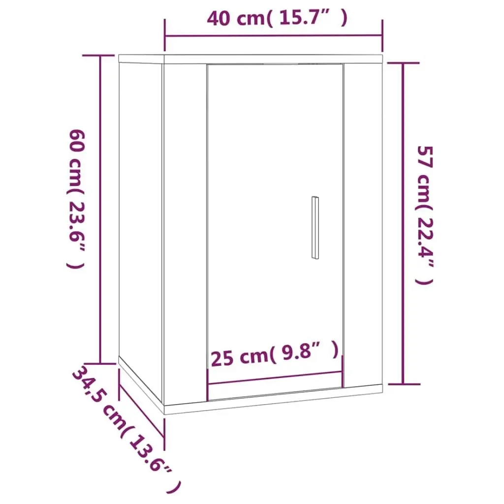 Wall Mounted TV Cabinets 2 pcs Concrete Grey 40x34.5x60 cm 816665