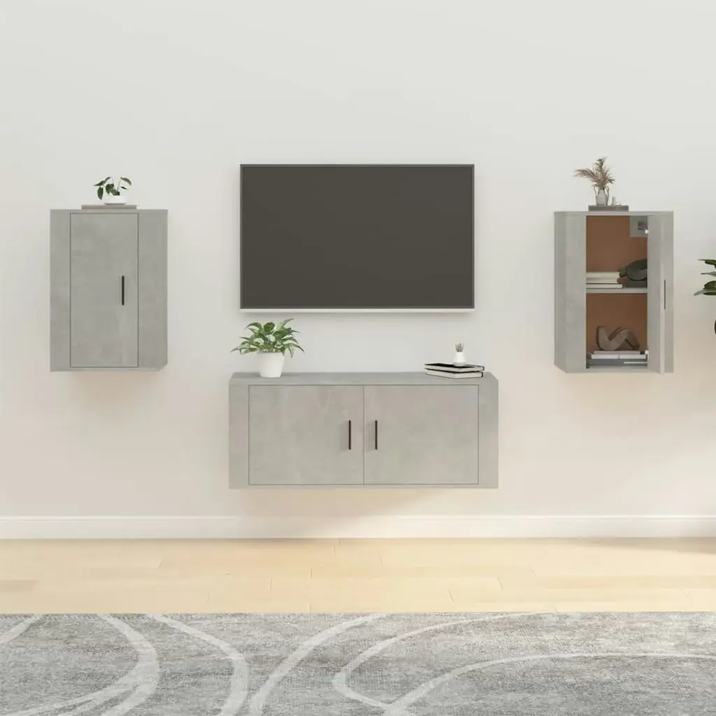 Wall Mounted TV Cabinets 2 pcs Concrete Grey 40x34.5x60 cm 816665