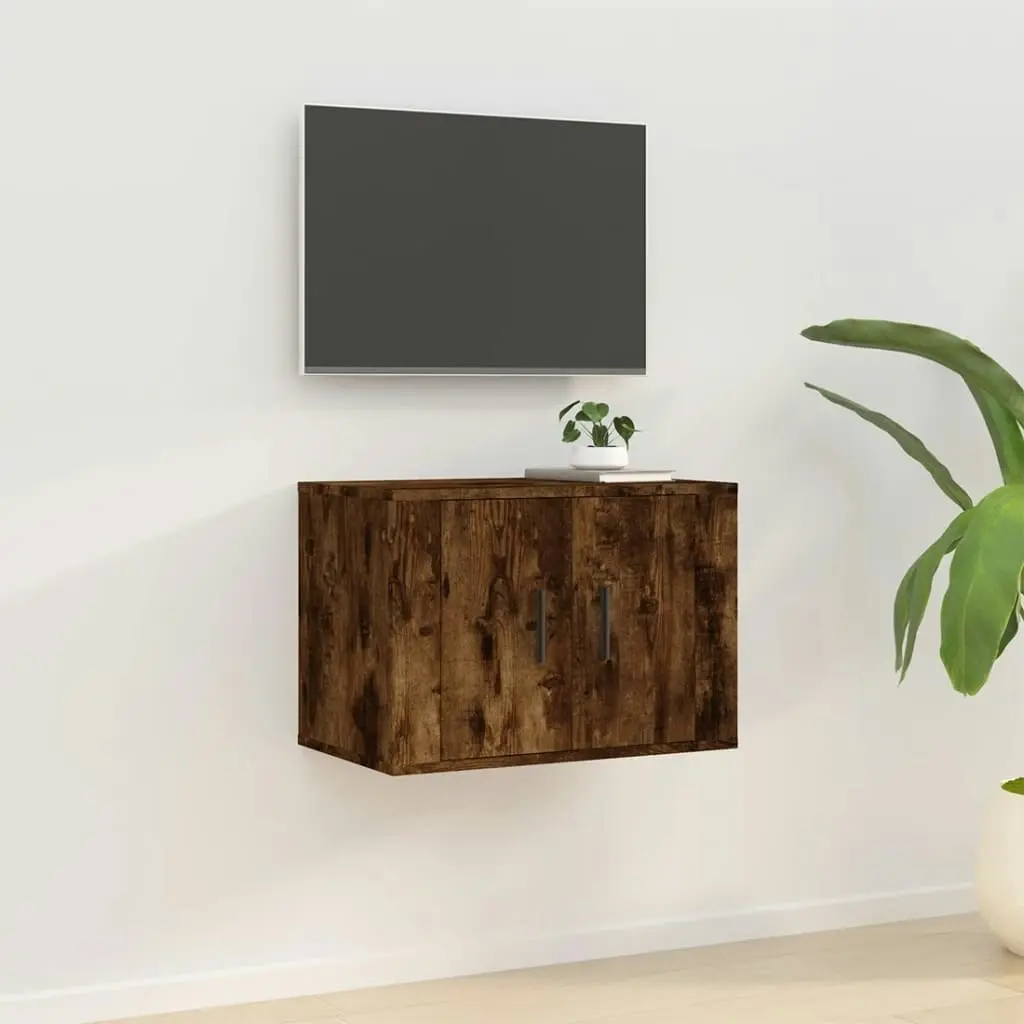 Wall Mounted TV Cabinet Smoked Oak 57x34.5x40 cm 816621