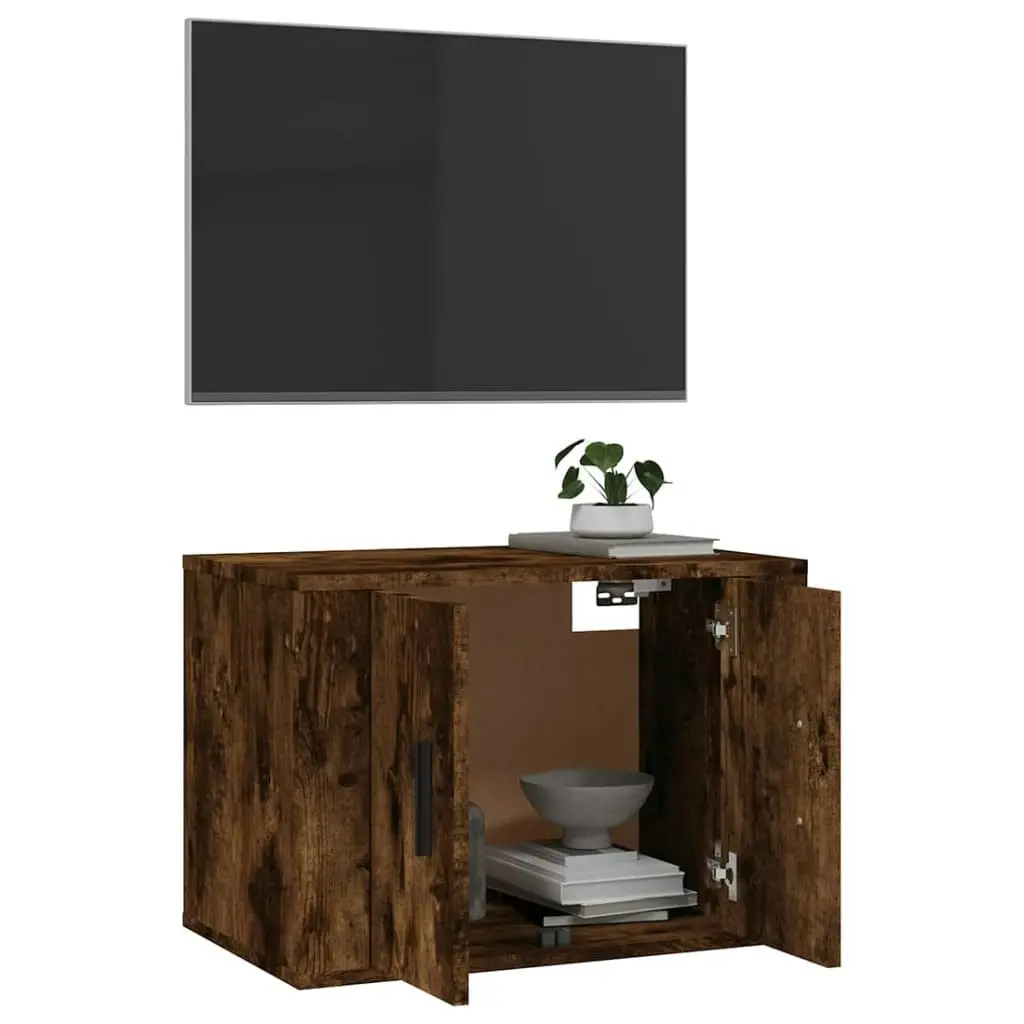 Wall Mounted TV Cabinet Smoked Oak 57x34.5x40 cm 816621