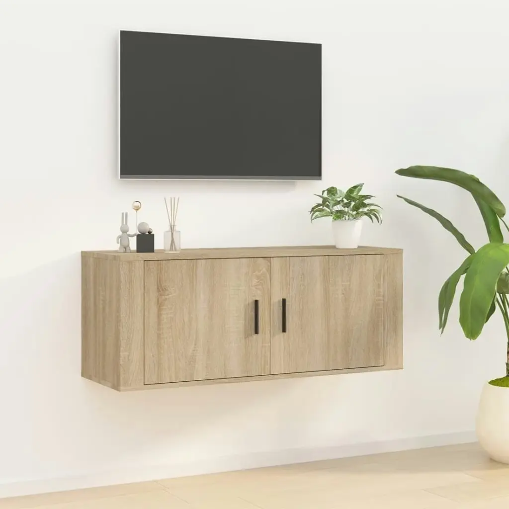 Wall Mounted TV Cabinet Sonoma Oak 100x34.5x40 cm 816635