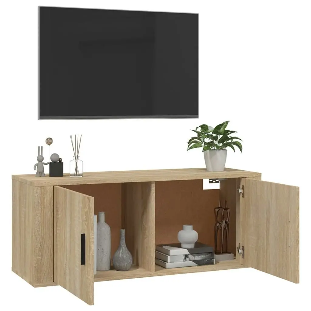 Wall Mounted TV Cabinet Sonoma Oak 100x34.5x40 cm 816635