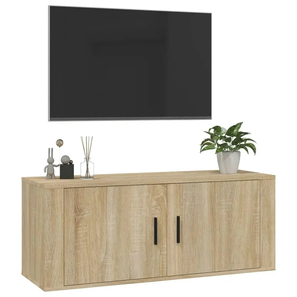 Wall Mounted TV Cabinet Sonoma Oak 100x34.5x40 cm 816635