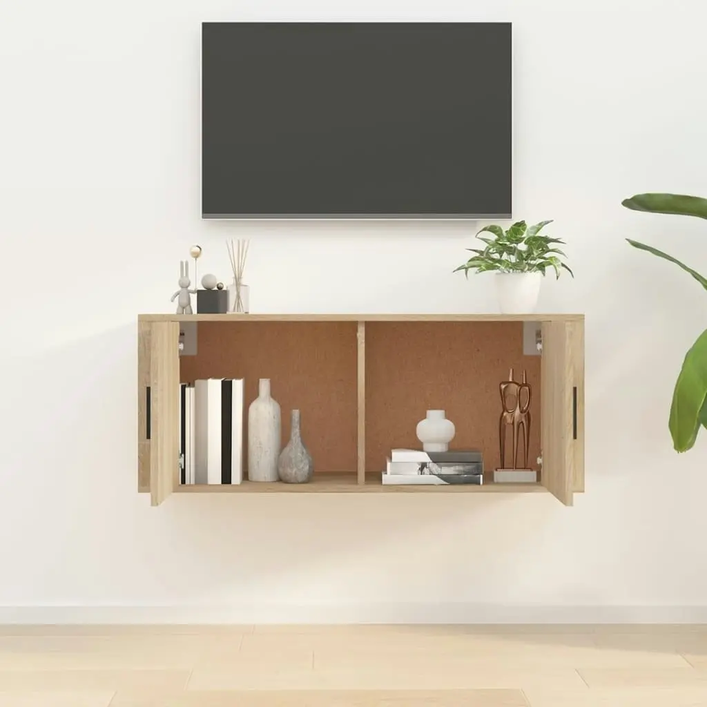 Wall Mounted TV Cabinet Sonoma Oak 100x34.5x40 cm 816635