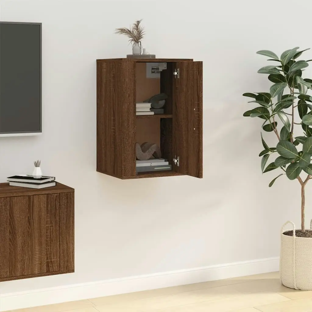 Wall Mounted TV Cabinet Brown Oak 40x34.5x60 cm 816670