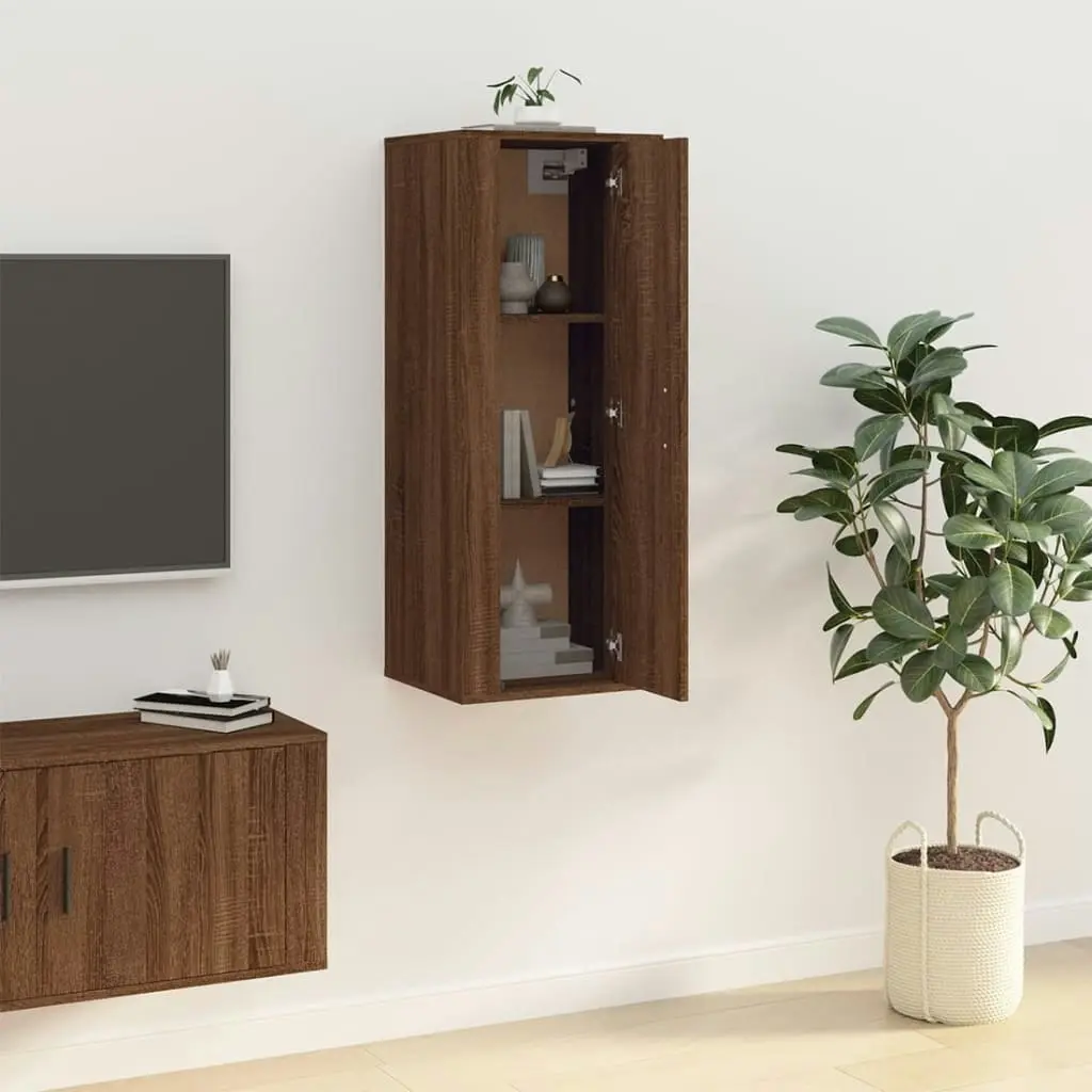 Wall Mounted TV Cabinet Brown Oak 40x34.5x100 cm 816687