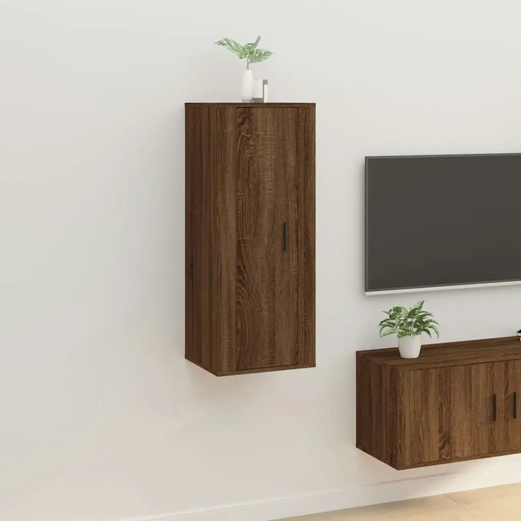 Wall Mounted TV Cabinet Brown Oak 40x34.5x100 cm 816687