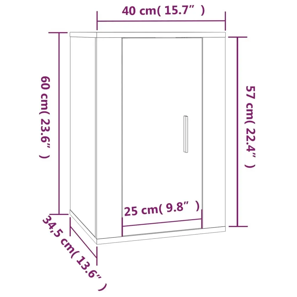 Wall Mounted TV Cabinets 2 pcs Sonoma Oak 40x34.5x60 cm 816663