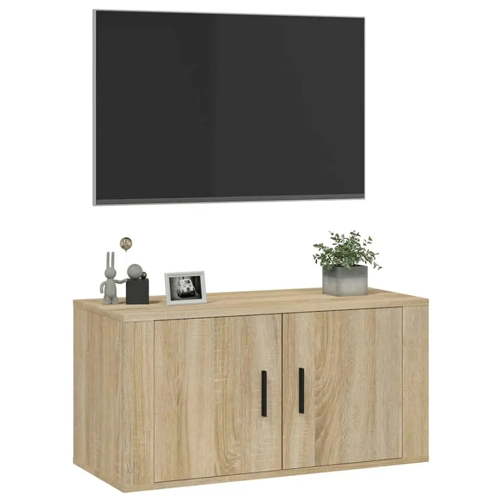 Wall Mounted TV Cabinet Sonoma Oak 80x34.5x40 cm 816627