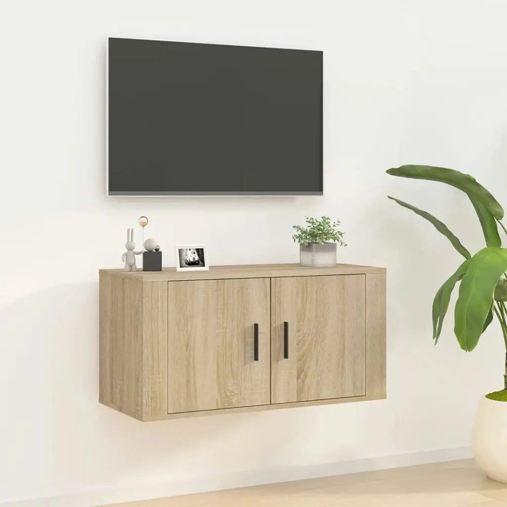 Wall Mounted TV Cabinet Sonoma Oak 80x34.5x40 cm 816627