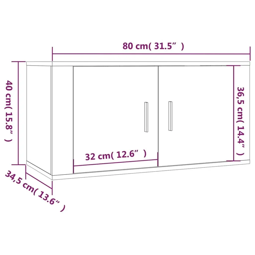 Wall Mounted TV Cabinet Sonoma Oak 80x34.5x40 cm 816627