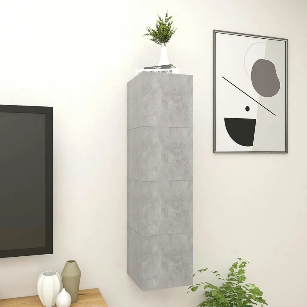 Wall Mounted TV Cabinets 4 pcs Concrete Grey 30.5x30x30 cm 804495