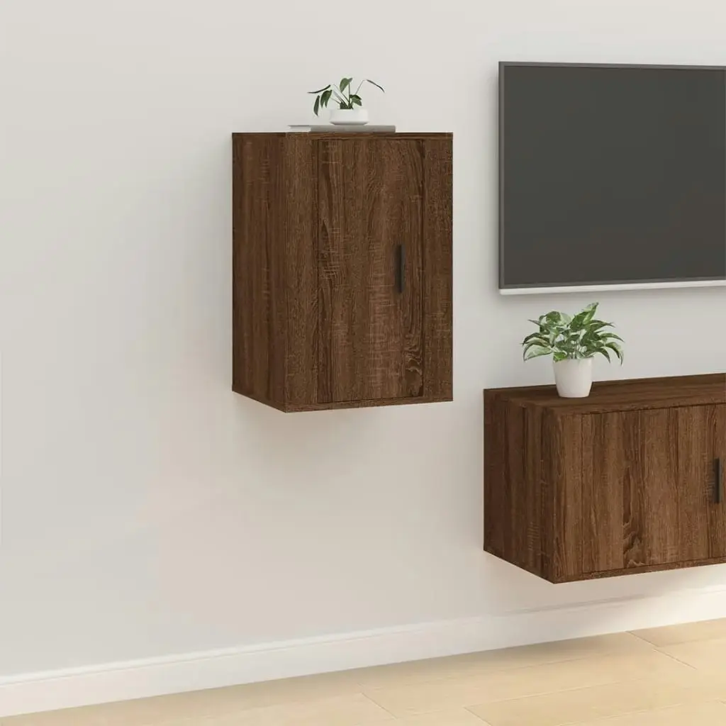 Wall Mounted TV Cabinets 2 pcs Brown Oak 40x34.5x60 cm 816671