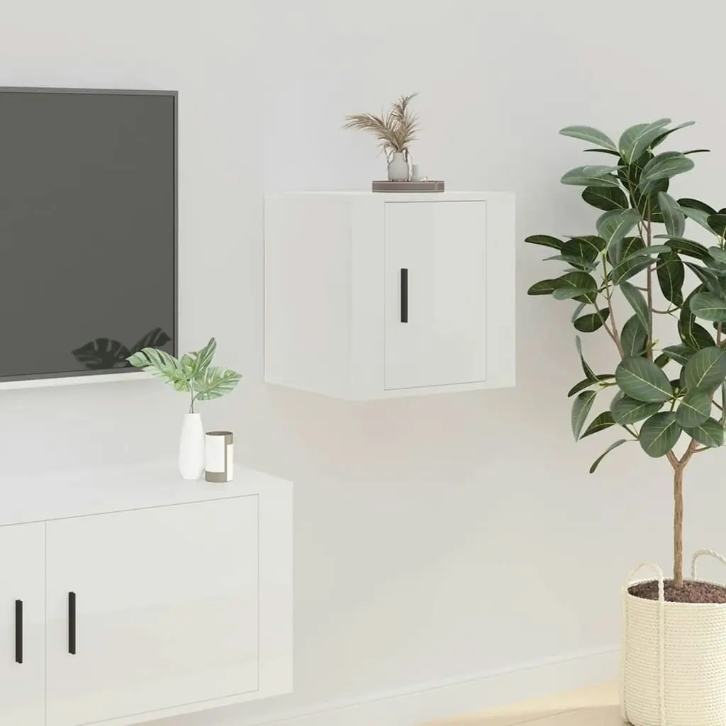 Wall Mounted TV Cabinet High Gloss White 40x34.5x40 cm 816644