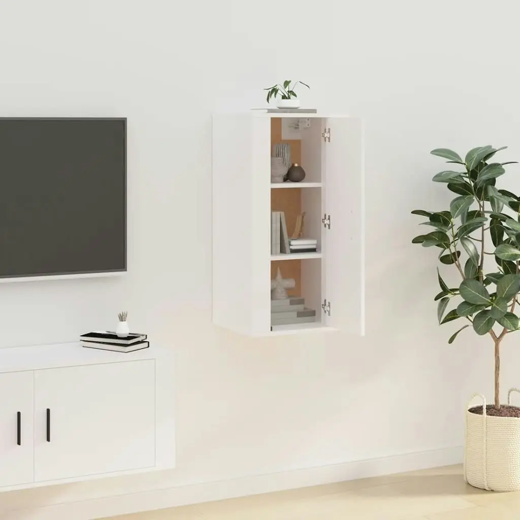 Wall Mounted TV Cabinet White 40x34.5x80 cm 816672