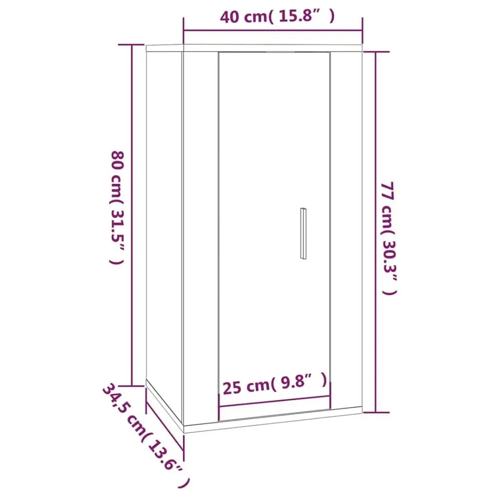 Wall Mounted TV Cabinet White 40x34.5x80 cm 816672