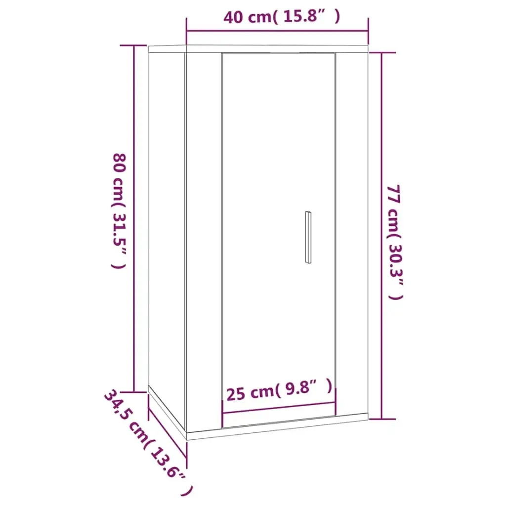 Wall Mounted TV Cabinet Concrete Grey 40x34.5x80 cm 816676