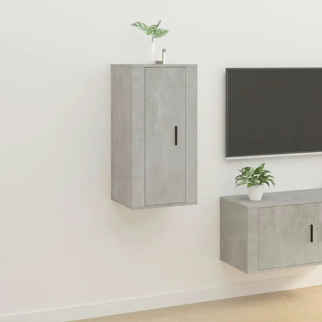 Wall Mounted TV Cabinet Concrete Grey 40x34.5x80 cm 816676