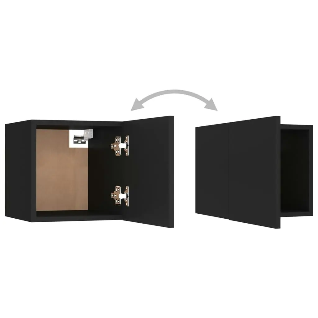 Wall Mounted TV Cabinets 2 pcs Black 30.5x30x30 cm 804485