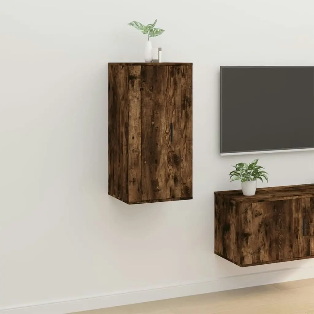 Wall Mounted TV Cabinet Smoked Oak 40x34.5x80 cm 816677