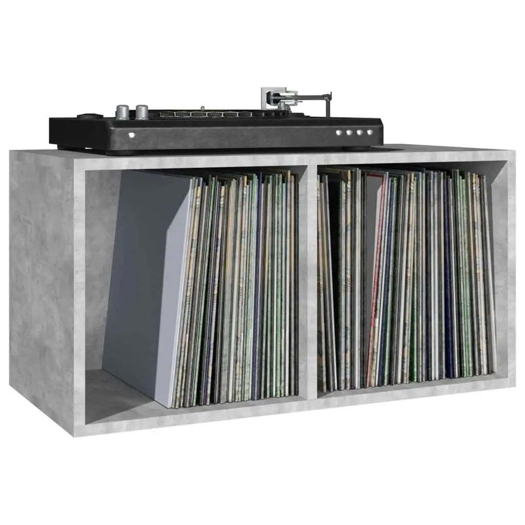 Vinyl Storage Box Concrete Grey 71x34x36 cm Engineered Wood 800121