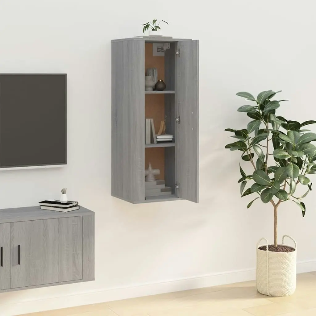 Wall Mounted TV Cabinet Grey Sonoma 40x34.5x100 cm 816686