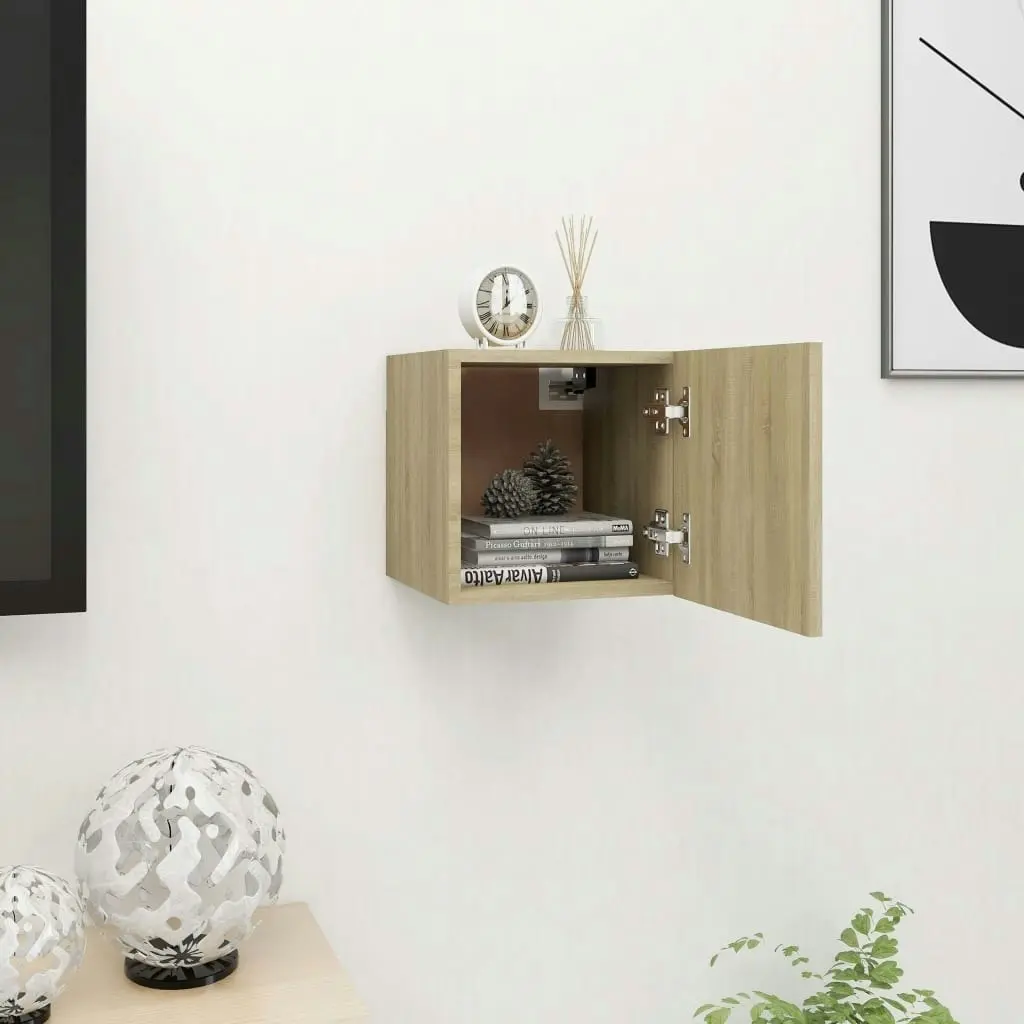 Wall Mounted TV Cabinet Sonoma Oak 30.5x30x30 cm 804490