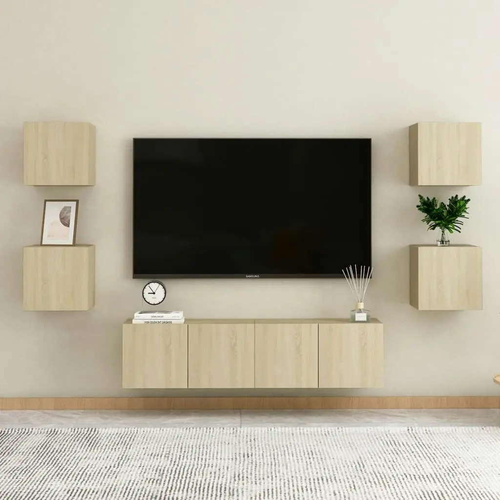 Wall Mounted TV Cabinet Sonoma Oak 30.5x30x30 cm 804490