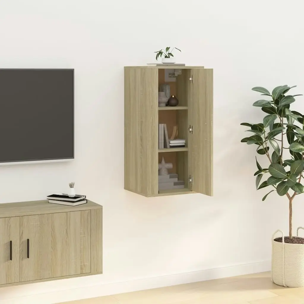 Wall Mounted TV Cabinet Sonoma Oak 40x34.5x80 cm 816675