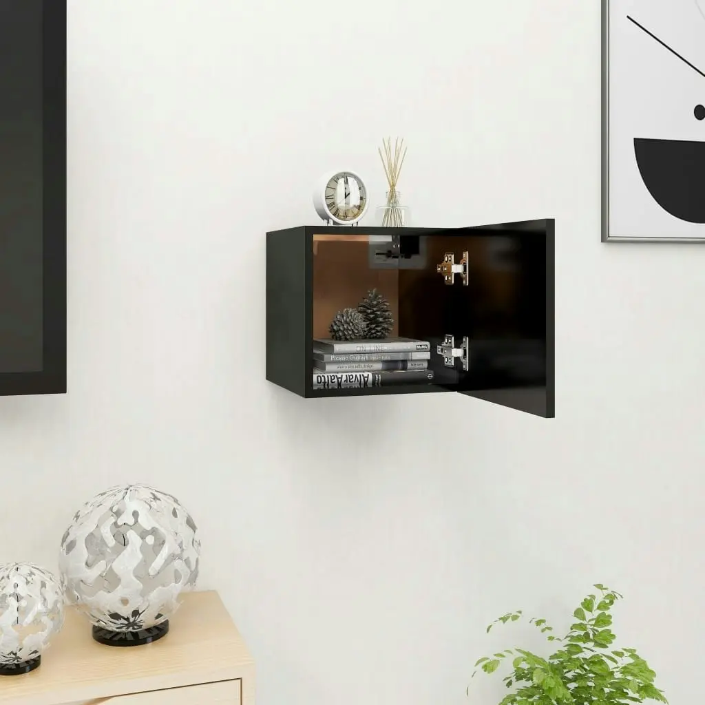 Wall Mounted TV Cabinet Black 30.5x30x30 cm 804484