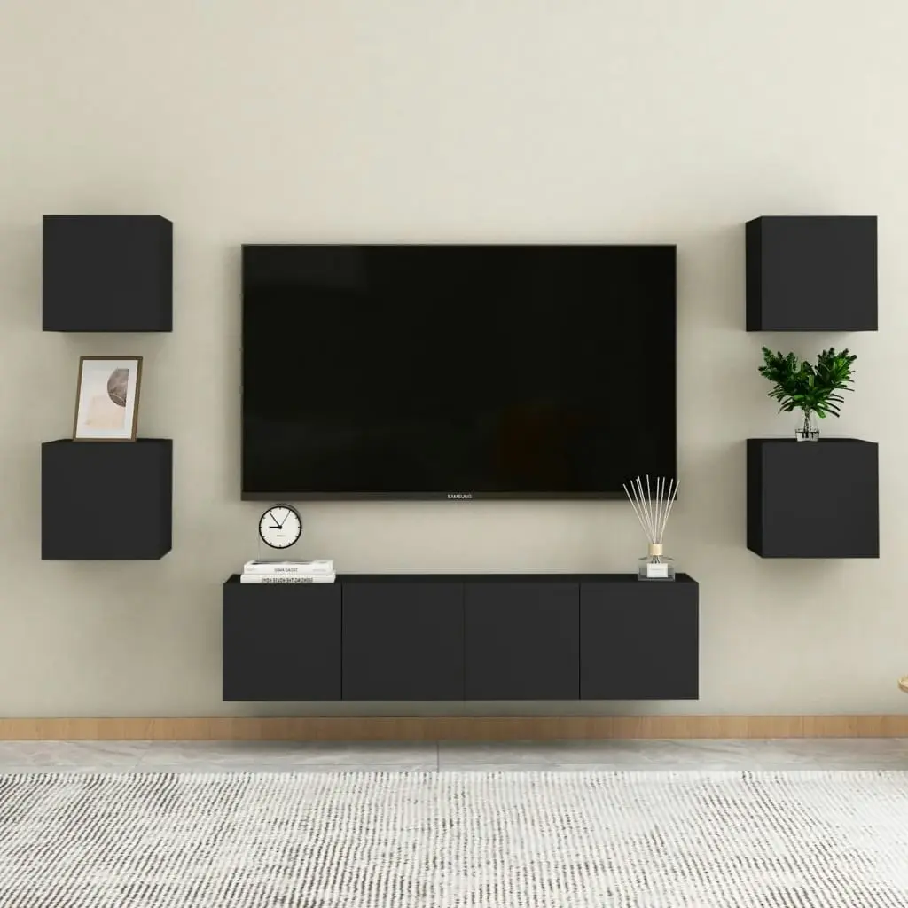 Wall Mounted TV Cabinet Black 30.5x30x30 cm 804484