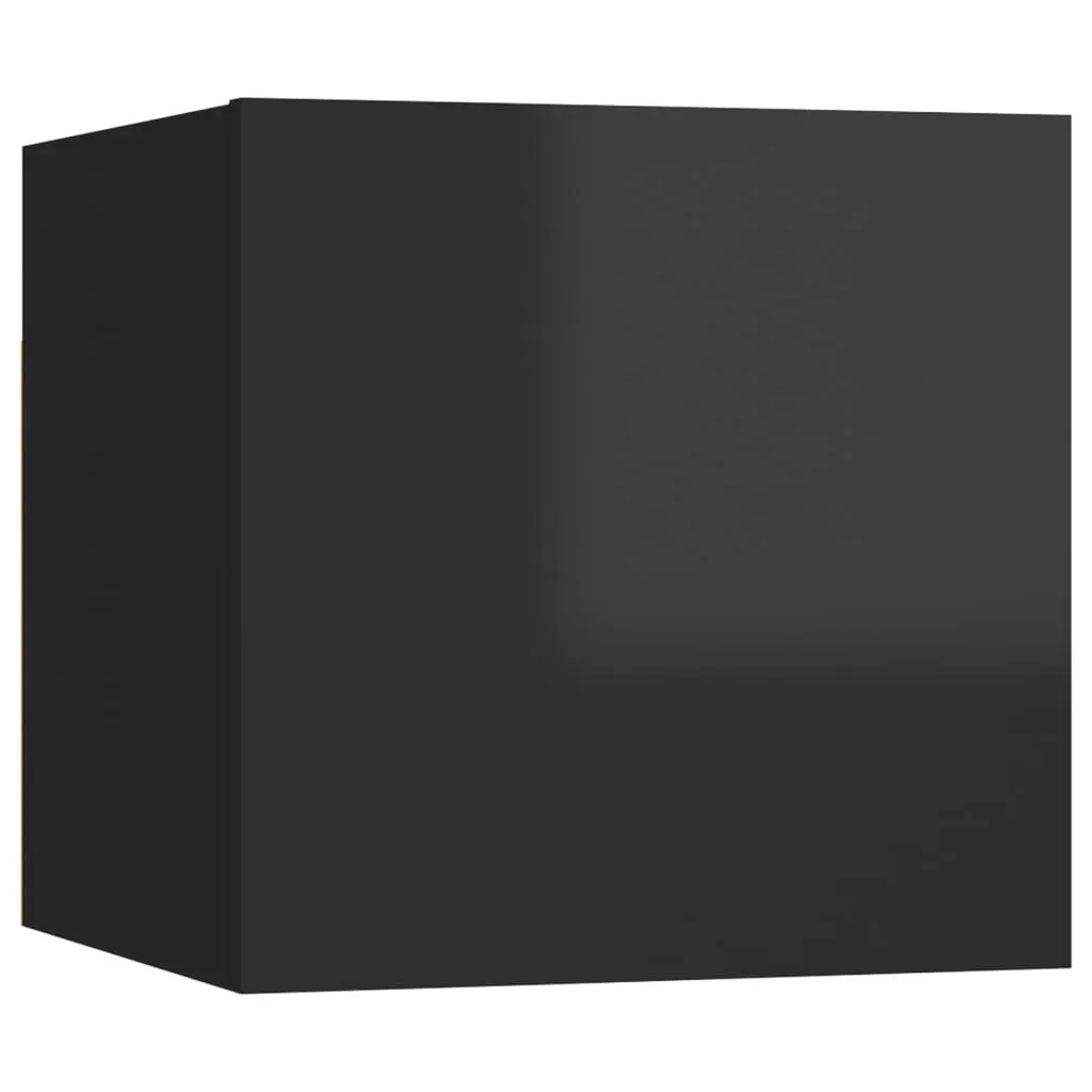 Wall Mounted TV Cabinets 8 pcs High Gloss Black 30.5x30x30 cm 3079474