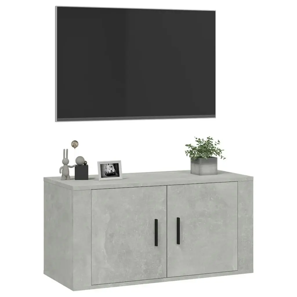 Wall Mounted TV Cabinet Concrete Grey 80x34.5x40 cm 816628