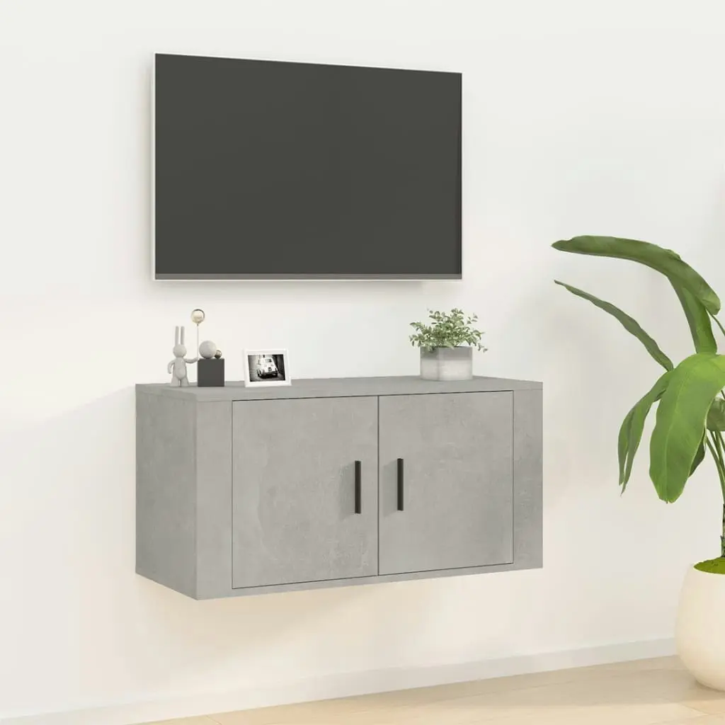 Wall Mounted TV Cabinet Concrete Grey 80x34.5x40 cm 816628