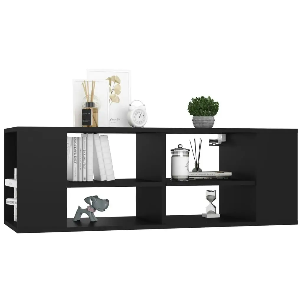 Wall-Mounted TV Cabinet Black 102x35x35 cm Engineered Wood 806239