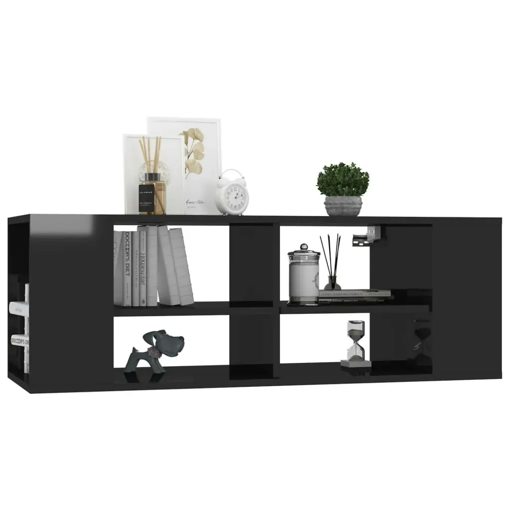 Wall-Mounted TV Cabinet High Gloss Black 102x35x35 cm Engineered Wood 806245