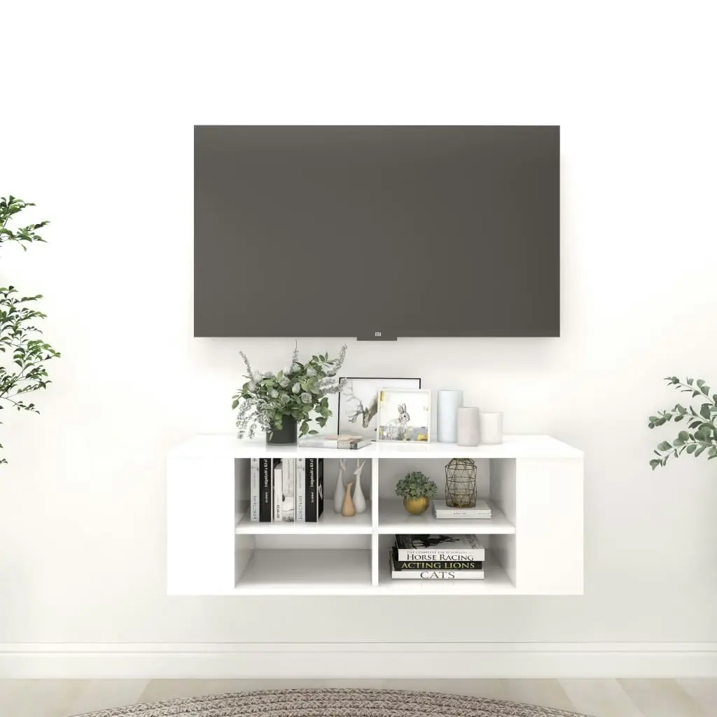 Wall-Mounted TV Cabinet White 102x35x35 cm Engineered Wood 806238