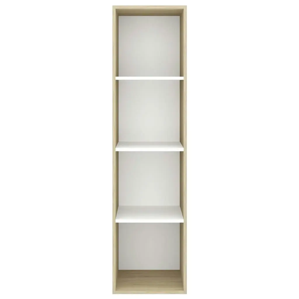 Wall-mounted TV Cabinet Sonoma Oak and White 37x37x142.5 cm Engineered Wood 805494