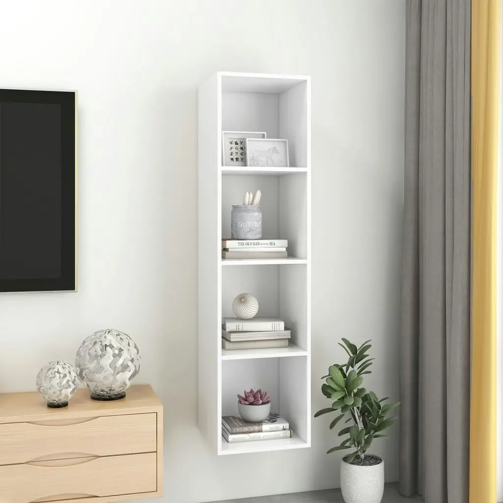 Wall-mounted TV Cabinet White 37x37x142.5 cm Engineered Wood 805489