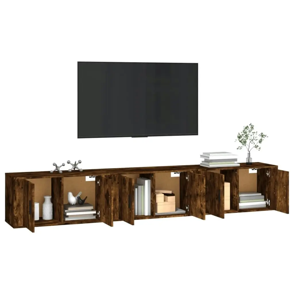 Wall-mounted TV Cabinets 3 pcs Smoked Oak 80x34.5x40 cm 3188363