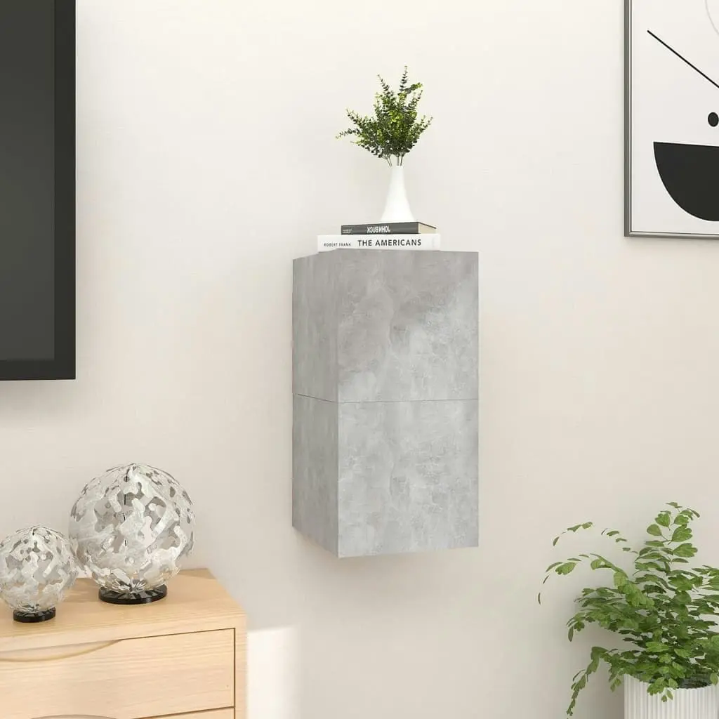 Wall Mounted TV Cabinets 2 pcs Concrete Grey 30.5x30x30 cm 804494