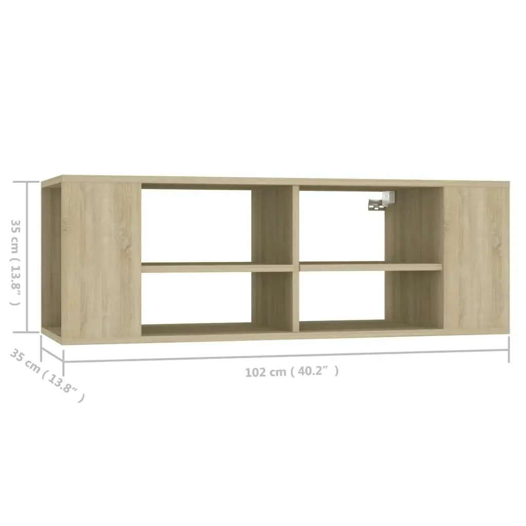 Wall-Mounted TV Cabinet Sonoma Oak 102x35x35 cm Engineered Wood 806241