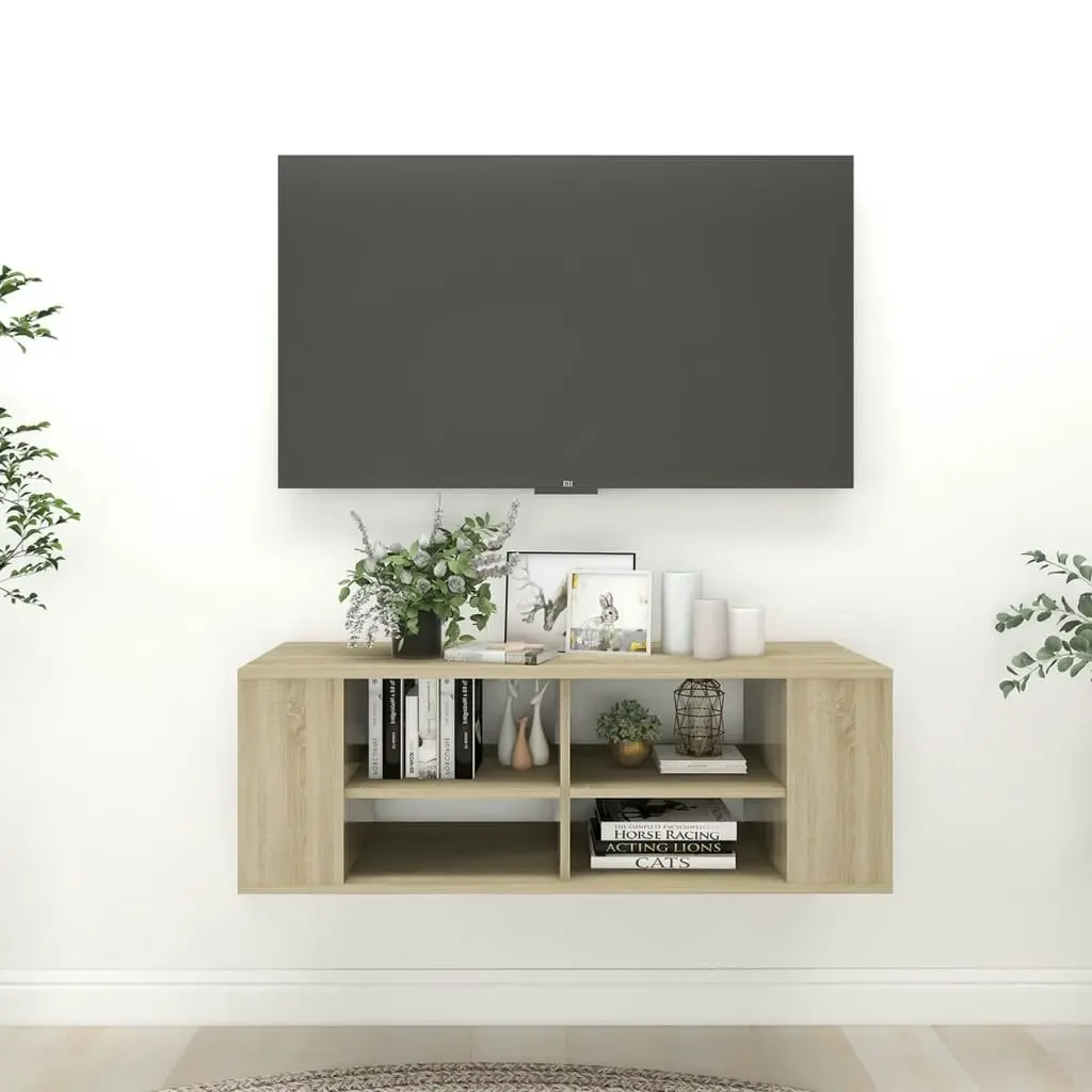 Wall-Mounted TV Cabinet Sonoma Oak 102x35x35 cm Engineered Wood 806241